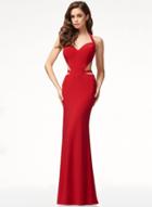 Oasap Elegant Fashion Solid Halter Sleeveless Backless Long Prom Dress