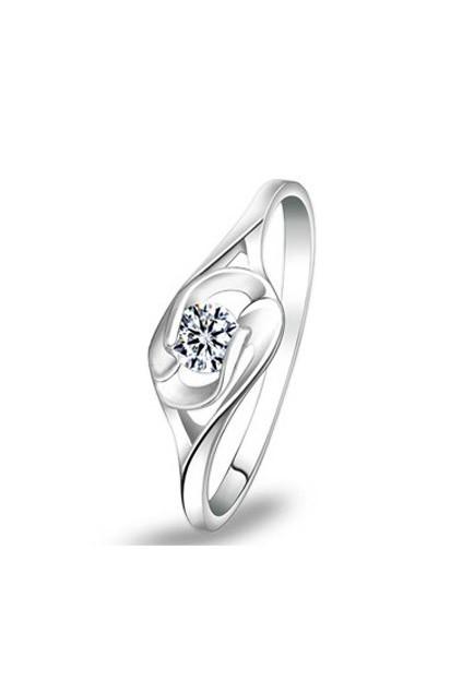Oasap Wavy Style Jeweled Ring