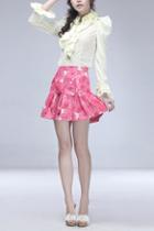Oasap Sweet Floral Printing Pleated Skirt