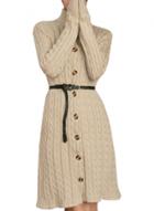 Oasap Women's Fashion Button Down Knitted Sweater Dress With Belt