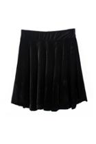 Oasap Pleated High Waist Velvet Skirt