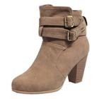 Oasap Solid Color High Heels Buckle Strap Winter Boots