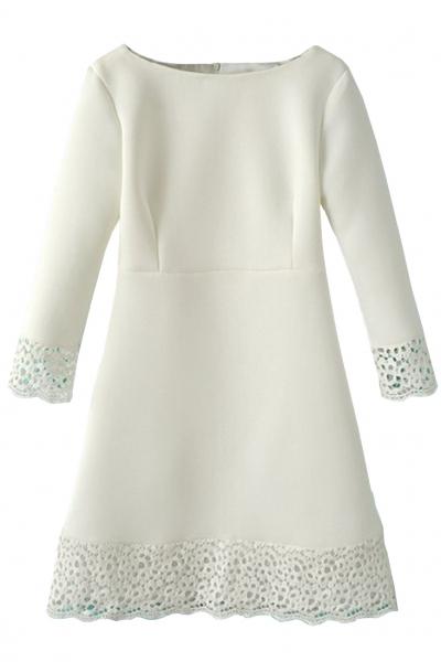 Oasap Beauteous Crochet Edge Mini Dress