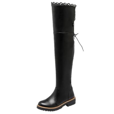 Oasap Solid Color Over The Knee Boots