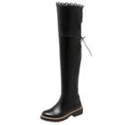 Oasap Solid Color Over The Knee Boots