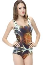 Oasap Bold Animal Open Back Swimsuit