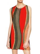 Oasap Women's Color Block Striped Print Sleeveless Dress