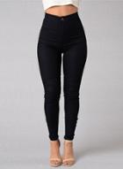 Oasap High Waist Skinny Fit Solid Pencil Pants
