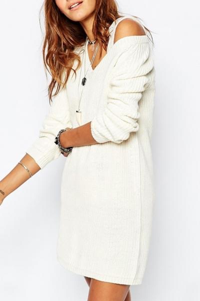 Oasap Chic V Neckline Knit Sweater
