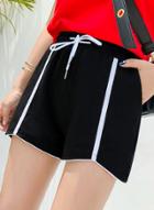 Oasap Casual Loose Color Blocked Wide Leg Shorts With Drawstring