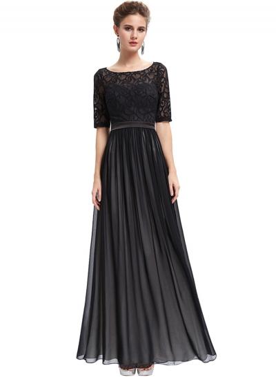 Oasap Women's Elegant Lace Paneled Scoop Back Prom Dress