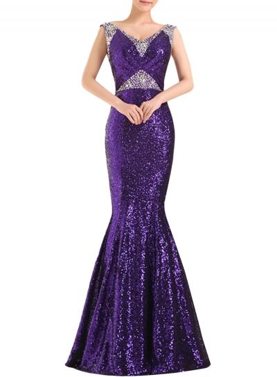 Oasap Women's Elegant Sequin Rhinestone Slim Fit Mermaid Dress