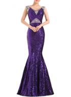Oasap Women's Elegant Sequin Rhinestone Slim Fit Mermaid Dress