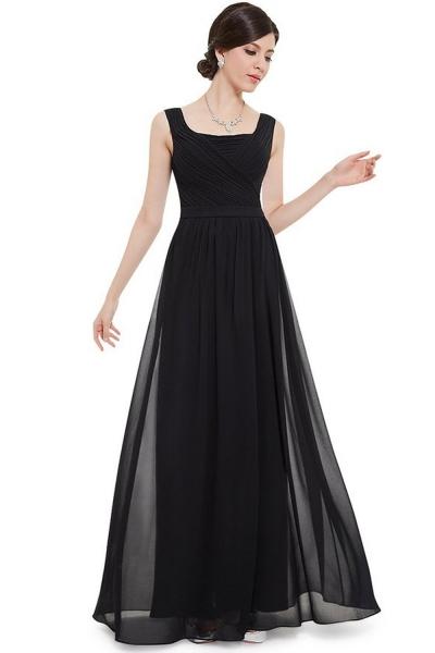 Oasap Chic Sleeveless Ruched Bodice Long Chiffon Evening Dress