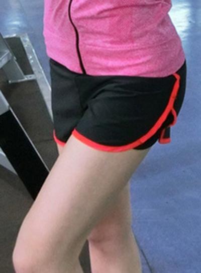 Oasap Women's Drawstring Waistband Dri-fit Sports Shorts With Lining