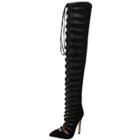 Oasap Pointed Toe Over The Knee High Heels Gladiator Sandals