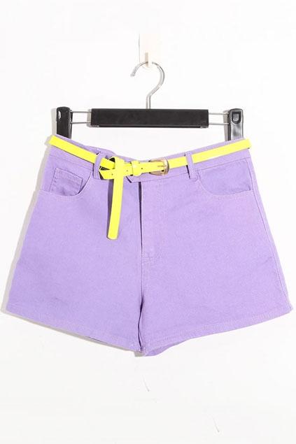 Oasap Candy Colored Zipped Mini Shorts