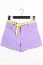 Oasap Candy Colored Zipped Mini Shorts