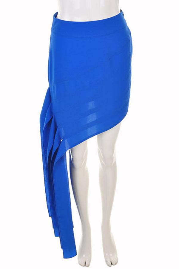 Oasap Slanting Hemline Zipped Tassel Detail Mini Skirt