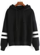 Oasap Fashion Striped Loose Fit Pullover Hoodie