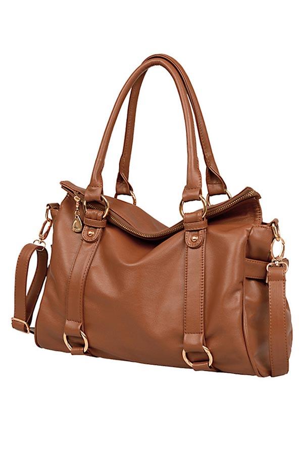 Oasap Buckle Strap Detail Vintage 2way Shoulder Bag