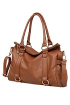 Oasap Buckle Strap Detail Vintage 2way Shoulder Bag