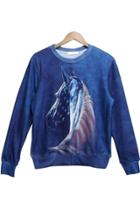 Oasap American Horse Graphic Sweatshirt