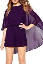 Oasap Women Casual Cloak Sleeve Chiffon Summer Romper