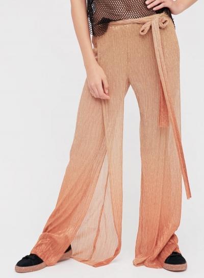 Oasap Drawstring Waist Side Slit Wide Leg Pants