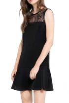 Oasap Must-have Black Lace Paneled Mini Dress
