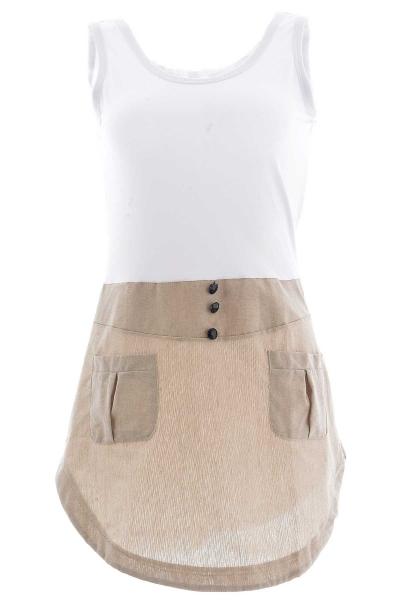 Oasap Desirable Color Block Sleeveless Mini Dress