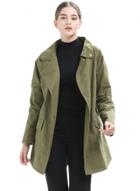 Oasap Turn Down Collar Long Sleeve Solid Color Button Down Coat
