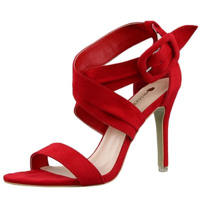 Oasap Fashion Open Toe Cross Stiletto Sandals