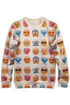 Oasap Emotion Icon Print Sweatshirt