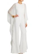 Oasap Long Sleeve Bat Sleeve Solid Wide Leg Jumpsuit