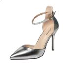 Oasap High Heels Buckle Strap Pointed Toe Solid Pumps
