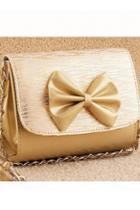 Oasap Elegant Gold Bowknot Embellished Shoulder Bag