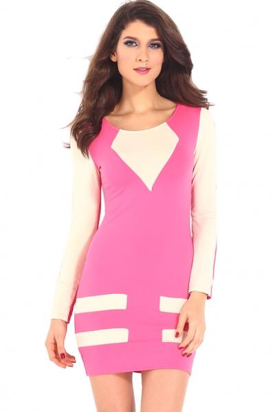 Oasap Pink Nude Sexy Flattering Bodycon Dress