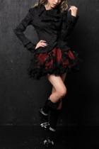 Oasap Gothic Lolita Style Multi Layer Leopard Print Skirt With Lace Trims