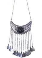 Oasap Vintage Silver Tone Stone Embellishment Tasseled Necklace