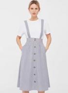Oasap Casual Striped Suspender Skirt