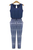 Oasap Delightful Ikat-print Jumpsuit