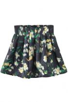Oasap Retro Floral Graphic Print Organza Pleated Mini Skirt