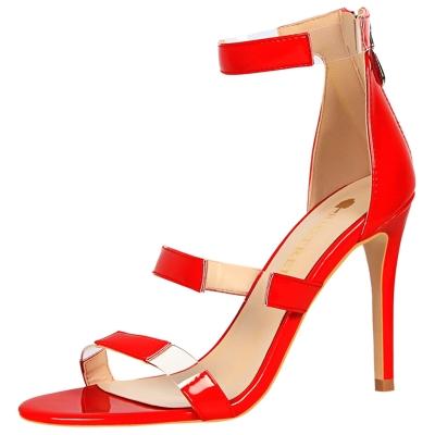 Oasap Open Toe Hollow Out Stiletto Heels Sandals