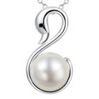 Oasap 925 Sterling Silver Pearl Swan Necklace