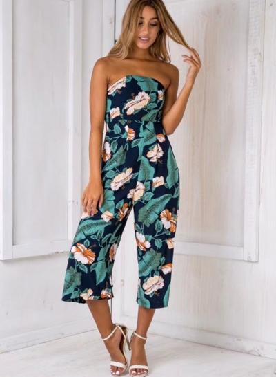 Oasap Vintage Floral Print Jumpsuit