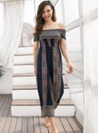 Oasap One Piece Strapless Printed Jumpsuits
