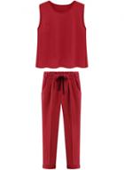Oasap Women's Stylish Sleeveless Top Cropped Pants Matching Set