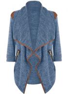 Oasap Color Block Wide Lapel Open Front Knit Cardigan