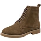 Oasap Women's Vintage Faux Suede Lace Up Side Zip Ankle Boots